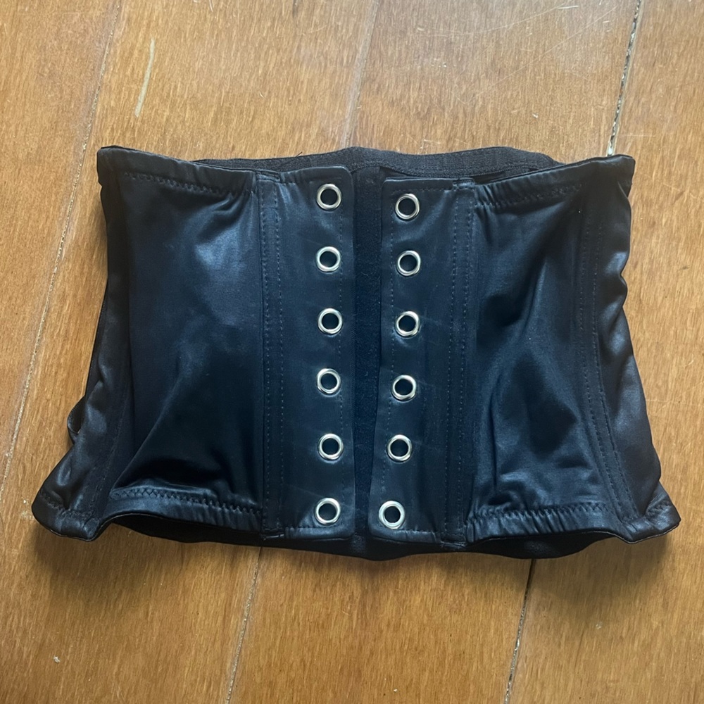 Royal Bones lace up corset, pleather, vintage